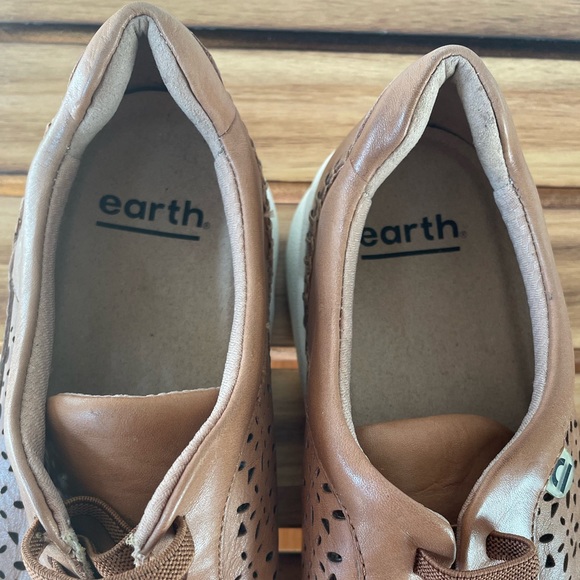 Earth Nimble Viva Leather Sand Brown Sneakers with comfort footbed, quiet luxury - Picture 6 of 12